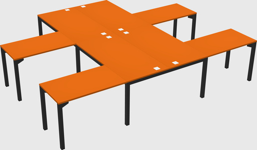 Shared l-shaped desk
