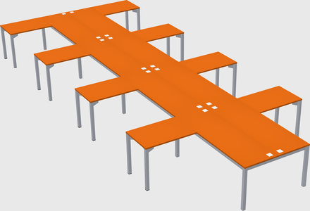 Shared l-shaped desk