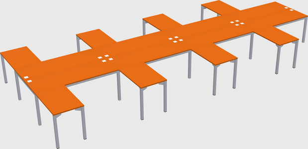 Shared l-shaped desk