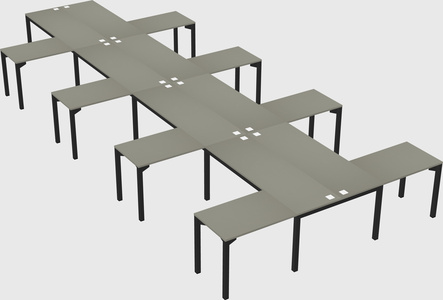 Shared l-shaped desk