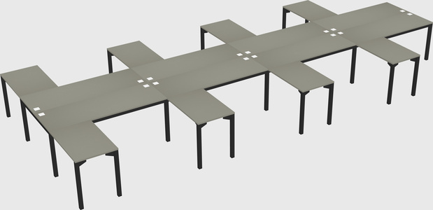Shared l-shaped desk