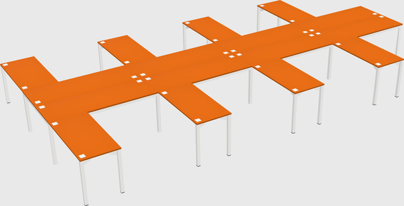 Shared l-shaped desk