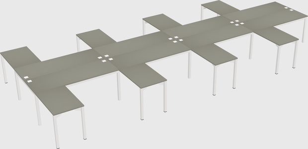 Shared l-shaped desk
