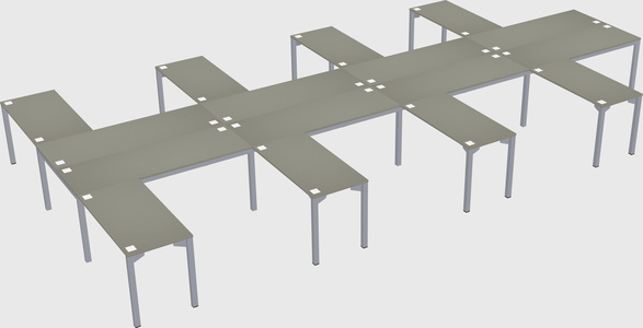 Shared l-shaped desk