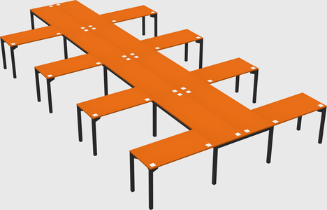 Shared l-shaped desk