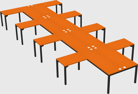 Shared l-shaped desk