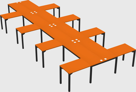 Shared l-shaped desk