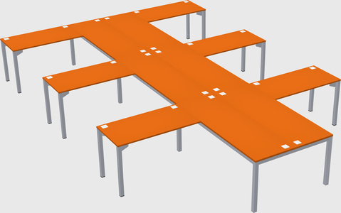 Shared l-shaped desk