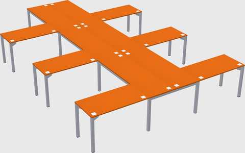 Shared l-shaped desk