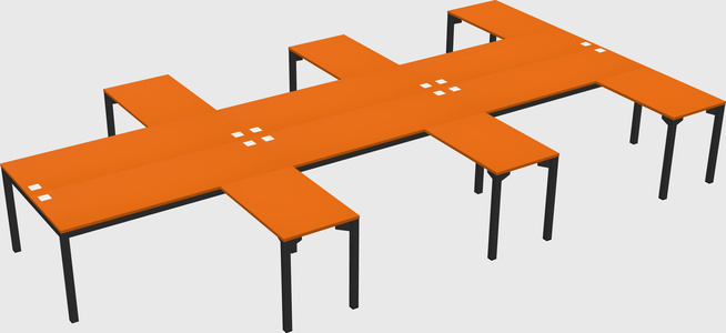 Shared l-shaped desk
