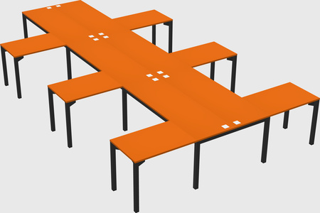 Shared l-shaped desk
