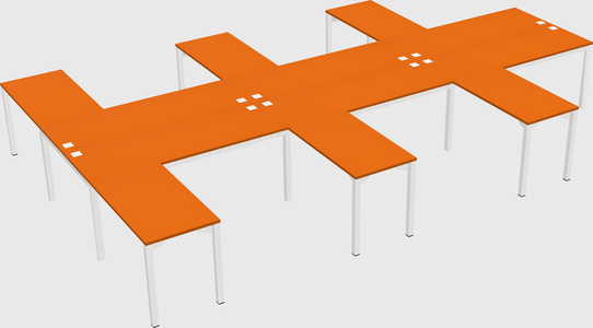 Shared l-shaped desk