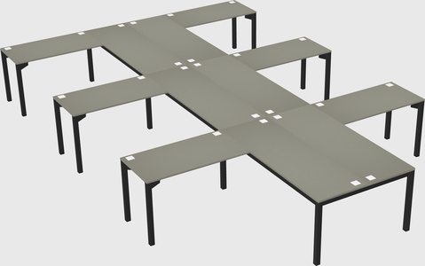 Shared l-shaped desk