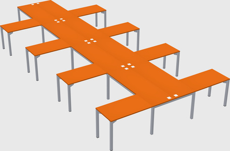 Shared l-shaped desk