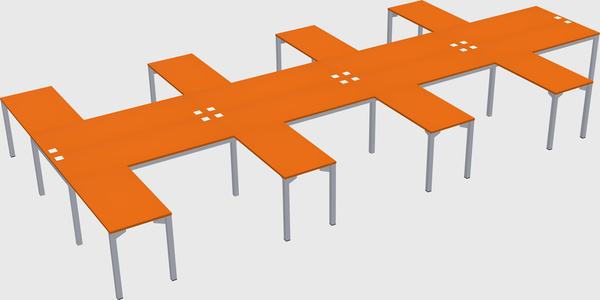 Shared l-shaped desk