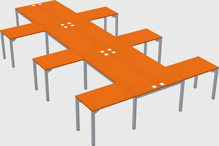 Shared l-shaped desk