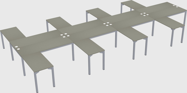 Shared l-shaped desk