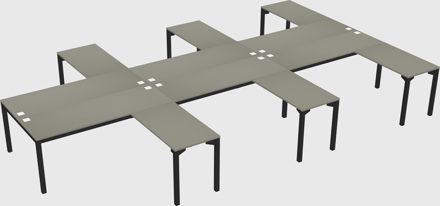 Shared l-shaped desk