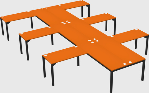 Shared l-shaped desk