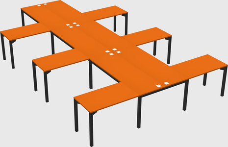 Shared l-shaped desk