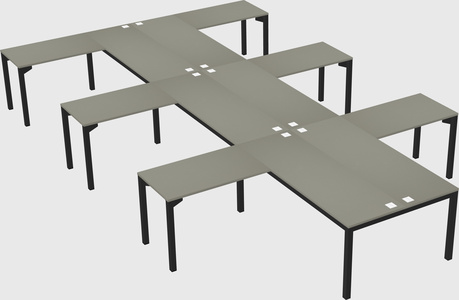 Shared l-shaped desk