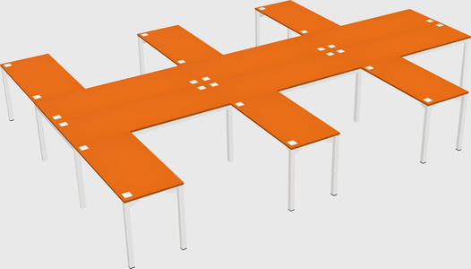 Shared l-shaped desk