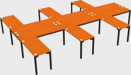 Shared l-shaped desk