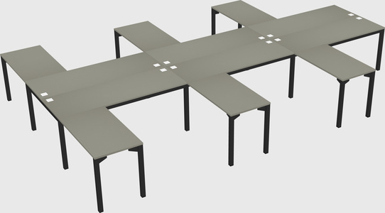 Shared l-shaped desk