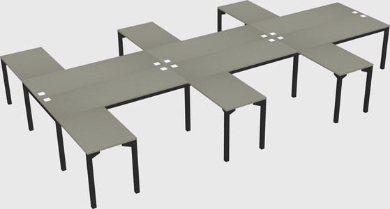 Shared l-shaped desk