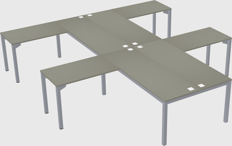 Shared l-shaped desk