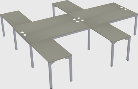 Shared l-shaped desk