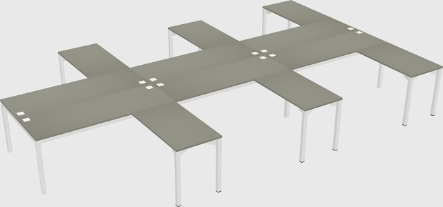 Shared l-shaped desk