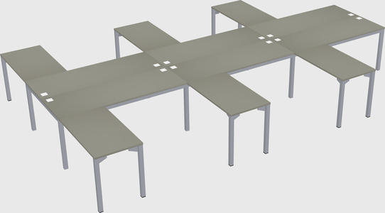 Shared l-shaped desk