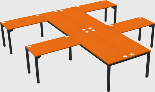 Shared l-shaped desk