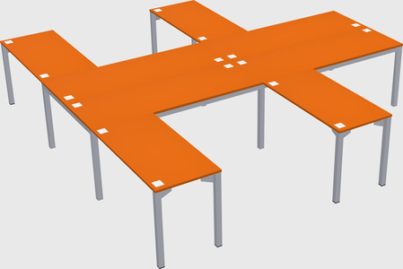 Shared l-shaped desk