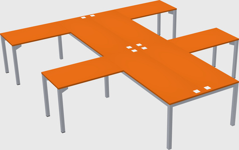 Shared l-shaped desk