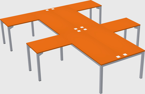 Shared l-shaped desk