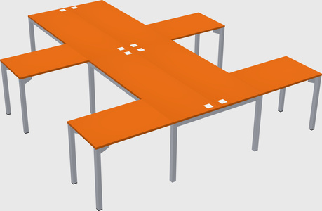 Shared l-shaped desk