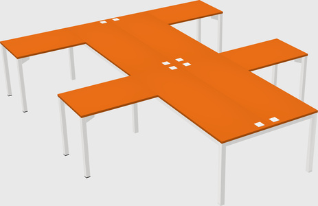 Shared l-shaped desk