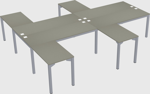 Shared l-shaped desk
