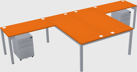 Shared l-shaped desk