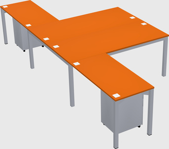 Shared l-shaped desk