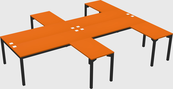 Shared l-shaped desk