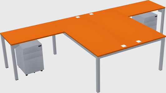 Shared l-shaped desk