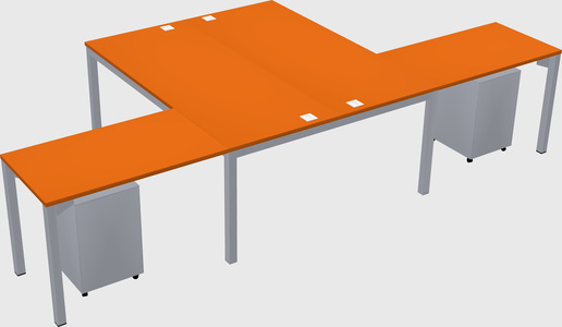 Shared l-shaped desk