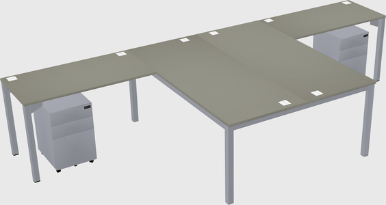 Shared l-shaped desk