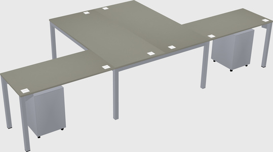 Shared l-shaped desk