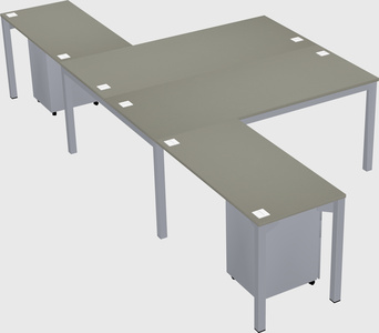 Shared l-shaped desk