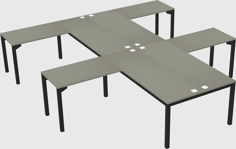 Shared l-shaped desk