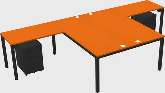 Shared l-shaped desk